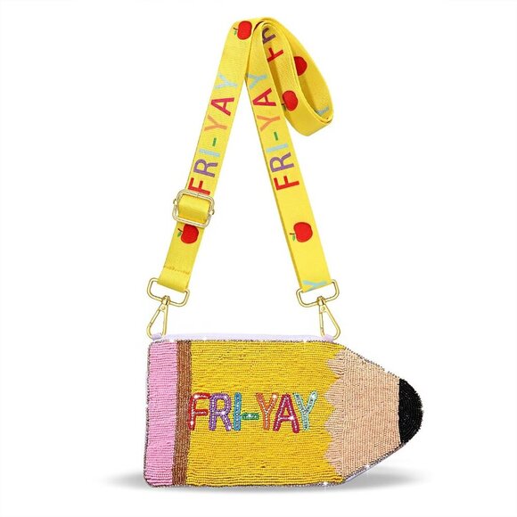 Accessories - Beaded Pencil Purse for Women Crossbody Teacher Gift Accessories